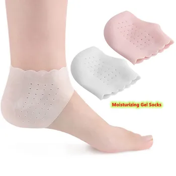 1 чифт силиконови чорапи за грижа за краката, Хидратиращ гел, Тънки чорапи за софия с дупки, Протектори за грижа за кожата на краката, Средство за грижа за краката