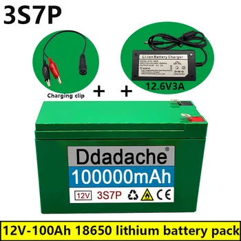 100New 12V 3S7P Литиево-йонна аккумулятор100аһ Подходящи за външно осветление на Селскостопанската пръскачка, резервна батерия + зарядно устройство