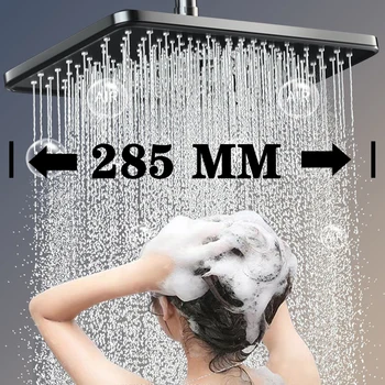 11-Инчов Накрайник за душ, с голям Поток от Пресилвам, Монтируемая на Тавана, Сребърен Дъжд душ с голям панел за Високо Налягане, Аксесоари за баня