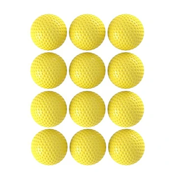 12 бр. тренировъчни пяна дъски топки за голф, устойчиви на вмятинам, ограничен полет, реалистични характеристики, идеален за използване на закрито и в задния двор.