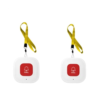 2 опаковане на Hristo WiFi Умна Бутон за SOS повикване Безжична Аларма за сиделки Предавател на сигнали по телефона Бутон за спешни повиквания