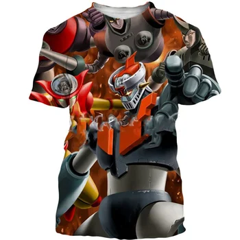 2023 Играта Mazinger Z 3D Печатна Графика Тениска За Мъже И Жени Лятна Мода С Къс Ръкав Аниме Филм Робот Harajuku Градинска Облекло