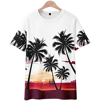 2023 Хавайска тениска за жени, унисекс, ежедневни лятна плажна риза с къс ръкав, дрехи Y2k
