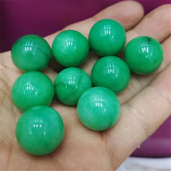 5ШТ Топчета от естествен зелен скъпоценен камък, без дупки с Размер 18 мм Свободни украса със собствените си ръце Безплатна доставка