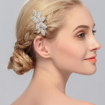 8-зъбни дамски гребен за коса с метален хрустальным цвете, водене жив цвят за сватба младоженци срещи