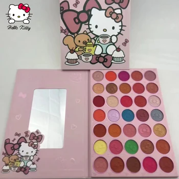 Kawaii Hello Kitty Kuromi Палитра сенки за очи 35 Цвята Сладко Момиче е Изискана козметика С Модел от Картун Аниме Студентски Грим Подаръци