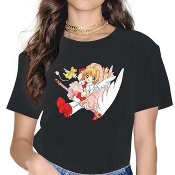 Kerberos Стикер Скъпа Класическа Женска Тениска За момичета Cardcaptor Sakura Manga 5XL Blusas Harajuku Ежедневни Реколта Блузи С Къс Ръкав