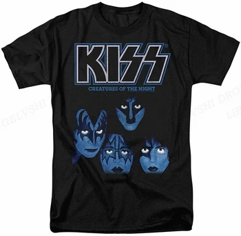 Kiss Band Мъжка Тениска Дамска Мода Тениска Памучен Тениска Детска Хип-Хоп Потници Тениски Унисекс Camisetas Hombre Върховете на Рок-група