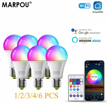 Led лампи MARPOU 10 W RGB Smart Focus WIFI Алекса Google Assistant Гласово управление на 220 В Затемняемое приложение осветление за домашно стая