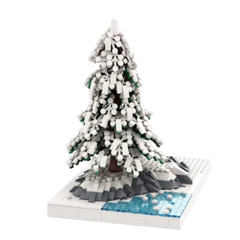 MOC Winter Fir Base, Модел Winter Fir Bricks, Основата от бял Бор, Градивни елементи от Бор, Набор от играчки за подарък за Рожден Ден Juguetes