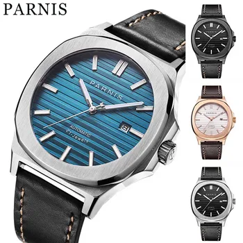 Parnis 42 мм Сапфирен кристал Miyota Автоматично мъжки Механични ръчни часовници за момчета, Светещ етикет