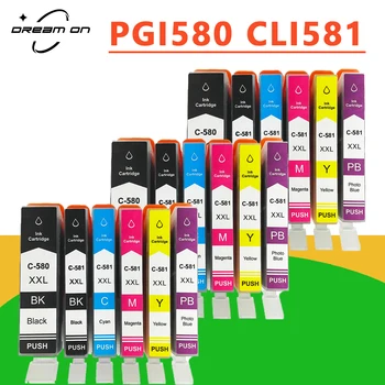 PGI580 581 Съвместим за PGI-580 CLI-581 мастило касета за CANON PIXMA TS8150 TS8151TS8152 TS9150TS9155 TS8250/8251/8252 TS8350