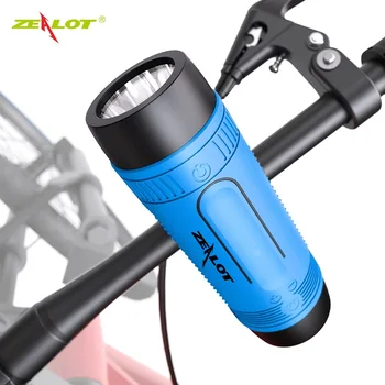 ZEALOT S1 Bluetooth Високоговорител, уличен Велосипеден говорител, Преносим Водоустойчив Безжичен високоговорител, Подкрепа TF карта + фенерче + Скоба за мотор