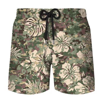 Американските военни камуфляжные плажни шорти, мъжки плажни шорти с 3D принтом в Хавай, камуфляжные шорти за ветераните от армията, панталони Cool Ice Shorts