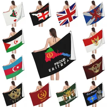 Банное плажна кърпа с горд Эритрейским флага, кърпи за душата от микрофибър, спортни кърпи за йога