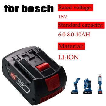 Батерия за електрически инструменти 18 6.0/8.0/10.0 А е Съвместим с BAT609 610 618619 Подходящ за акумулатори на Bosch повишен капацитет за съхранение и литиево-йонна батерия с продължително действие.