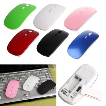 Безжична Ультратонкая Оптична мишка с превъртане на 2,4 Ghz/Мишка + USB-приемник за вашия КОМПЮТЪР, лаптоп, на Совалка