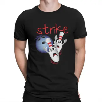 Боулинг Strike All Pins Down Мъжка Тениска С Топката Спортен Боулинг Crewneck Тениска От Плат С Къс Ръкав Забавно Дрехи-Високо Качество На Рожден Ден