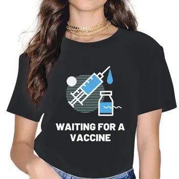 В очакване на ваксина Дамски дрехи 2021 Тениска за оцеляване и ваксинирани Harajuku Реколта дамски блузи