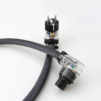 ВИСОКОКАЧЕСТВЕН OFC 90-градусов Plug EU Schuko захранващ Кабел 10AWG удължителен кабел за Променлив ток захранващ Кабел IEC Щепсел-контакт