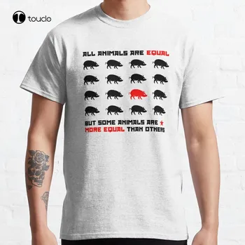 Всички животни са равни на 2 фермата на животните Джордж Оруел Руската революция комунизма Класическа тениска Памучен тениска Дамски ризи