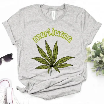 Женска тениска с плевелите, забавна дизайнерска тениска с изображение на момиче, дрехи y2k
