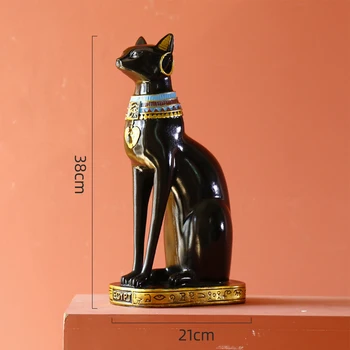 Здрав свещник, украса, скулптура от смола, Плот, Винтажное изкуство, Колекционерско бижу във формата на Египетски котки