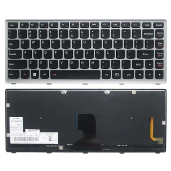 Клавиатура за Лаптоп GZEELE US За Lenovo Z400 Z400A P400 Z410 Z400T Z400P Сребриста С Подсветка, Нова Английска