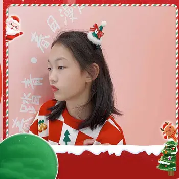 Коледен костюм на Дядо Коледа с лък под формата на Снежинки, Коледна шапка, родословни, Корейски, Аксесоари за коса, Детска Шнола за коса
