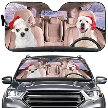Коледен Шофьор за кучета, Сгъваема сенника на предното стъкло на автомобила, Сгъваема сенника, сенника за кола, камион, suv