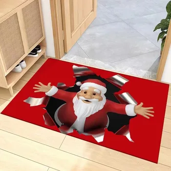 Коледна врата на мат Коледно килимче за пода на Касата на мат спални, баня, тоалетна, противообрастающий подложка за пода, подарък за Нова година