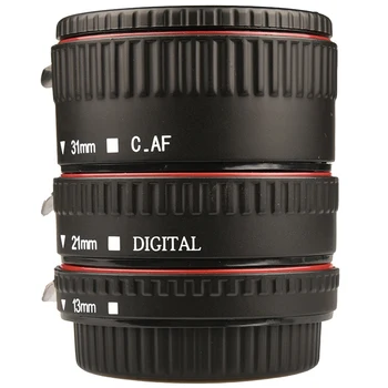 Комплект пълнители за Макро Пръстени за автоматично фокусиране на 3 части и Огледален обектив, Съвместим с всички обективи Canon EF и EF-S