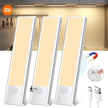 Лека нощ Xiaomi с датчик за движение-LED Батерия 2200 mah USB Акумулаторна сензорна лампа за стая с Кухненски шкаф Лампа за гардероб