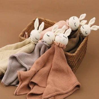 Мека кърпа-залъгалка, вкусно одеяло, меко одеяло за хранене, одеало със заек за бебета и деца