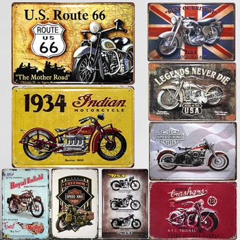 Метална табела мотоклуба, реколта табели, Лидице знак за мотоциклет, стенен декор за гараж бара, метални изделия, плакат на магистралата в ретро стил