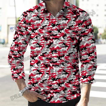 Модерен мъжки ризи с дълъг ръкав и копчета, с 3D принтом PLstar Cosmos с камуфляжным леопардовым чертеж и 3D принтом, пролетно ежедневни риза с ревери CXS35