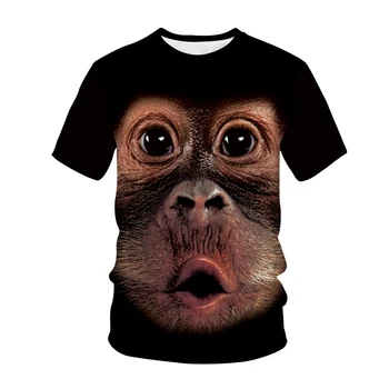 Най-новите забавни тениски с 3D принтом маймуни, горили, градинска облекла, мъжки, дамски, модни тениска с животни, блузи в стил хип-хоп
