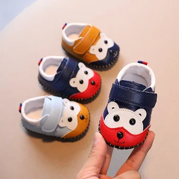 Нова детска чанта за шиене, дамски стоп-моушън обувки с мека подметка, мъжки обувки за бебета, малки кожени удобни маратонки