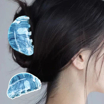 Нова Корейската мода Цветна лента Стяга под формата на акула Обикновен нокът акрил за коса Advanced Sense Полукръгла шнола за коса нокът за жени