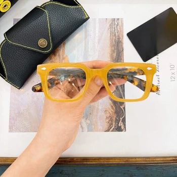 Новата Реколта Качествена Ацетатная рамки за очила Mos-Cot GROBER с квадратна дизайн в Ретро стил, Очила за жени, Мъже, Обхват на оптично късогледство