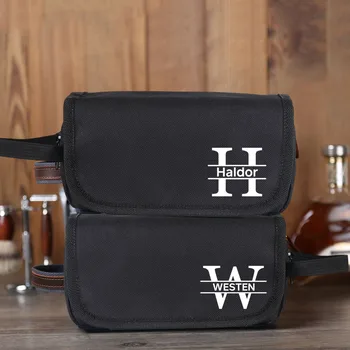 Персонални Мъжки Холщовая Чанта За Тоалетни Принадлежности Custom Travel Dopp Kit Чанти Подарък за Годишнина за Него, Подарък за Приятелите на Младоженеца, Подарък за Кума