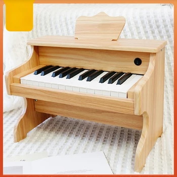 Пиано Детски играчки Детски дървен пъзел Ранното образование Електронна клавиатура Мини Подарък за рожден ден Музикален инструмент
