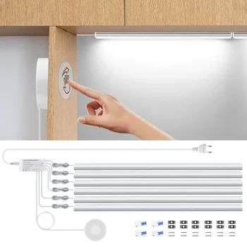 Проницаемая led лента, Бар кухненска лампа с регулируема яркост, сензорен ключ сензор за движение под шкаф, умен лека нощ