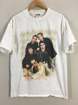 Реколта тениска 1999 г. Backstreet Boys в стил хип-хоп, бойбэнд, Рок, Sz L, Тениски от 100% памук, марка дрехи, Блузи, тениски