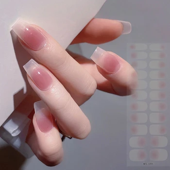 Стикери за нокти на Едро, Розови, Прозрачни, с пълна лепило, трайни Декорации за нокти, които Не се нуждаят от втвърдяване на UV-лампа, стикери за нокти