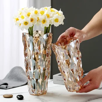 Стъклени вази за цветя Начало Декор Настолна ваза Декорация на дома, Модерни Аксесоари