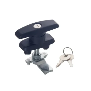Т-образна дръжка с ключалка/замък с един и същи ключ, черно покритие, подходящи за килери, гараж, пощенска кутия, картотечного шкаф, гардероб