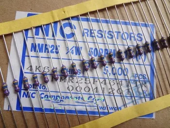 Тайвански прецизна резистори NIC с метално фолио 1/4W4.64K 0.25W4.64K 1%