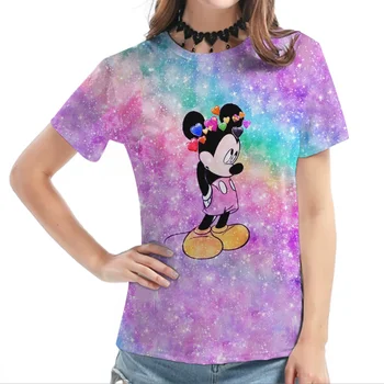 Тениска Disney с Мини и Мики Маус, Детска градинска дрехи с къс ръкав, Дрехи за момчета и момичета, Тениски, Детски тениски, Потници