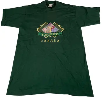 Тениска с къс ръкав и бродирани логото на Canada, Toronto, с по-голям размер, ретро